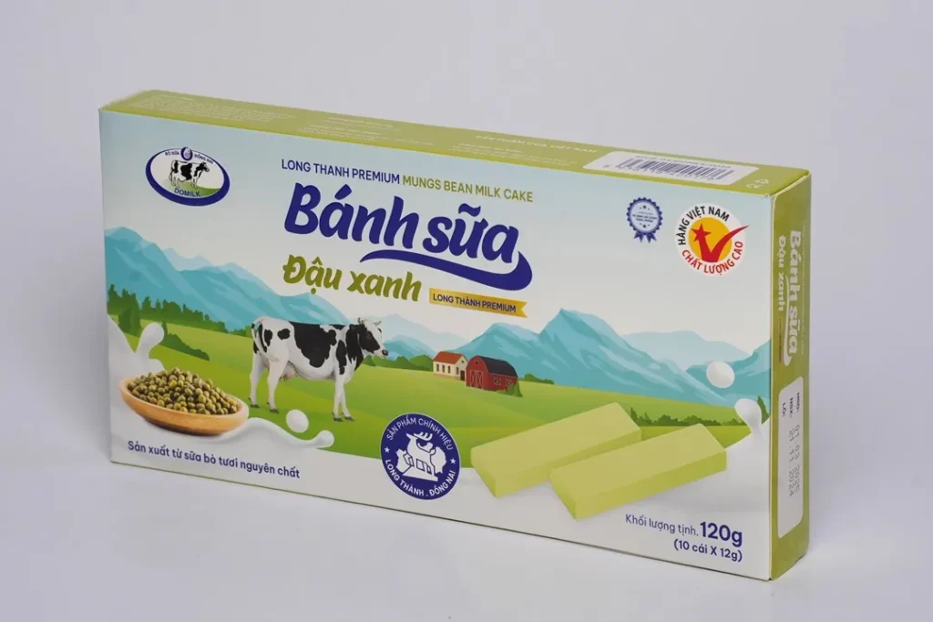 Mặt trước Bánh sữa đậu xanh Long Thành Premium