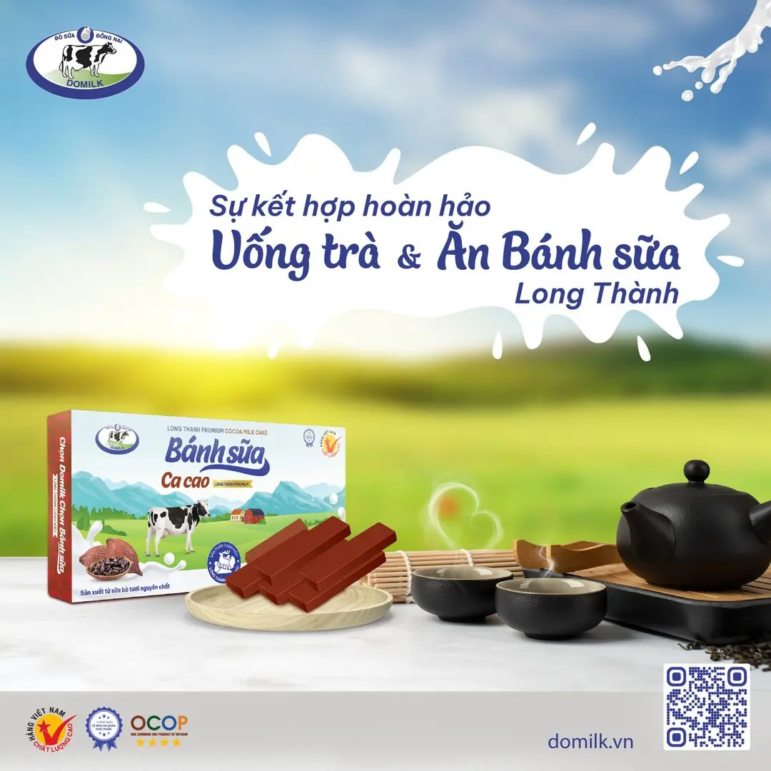 Sự kết hợp độc đáo uống trà và ăn Bánh sữa Long Thành 