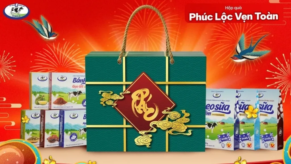 Lựa chọn Set Quà Tết tinh tế cùng bánh sữa Domilk 4 Domilk đồng hành cùng doanh nghiệp và gia đình mỗi mùa Tết