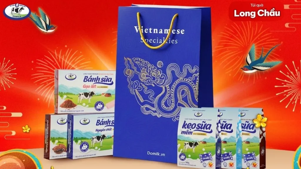 Lựa chọn Set Quà Tết tinh tế cùng bánh sữa Domilk 2 Vì sao bánh sữa Long Thành Domilk trở thành điểm nhấn trong các set quà Tết