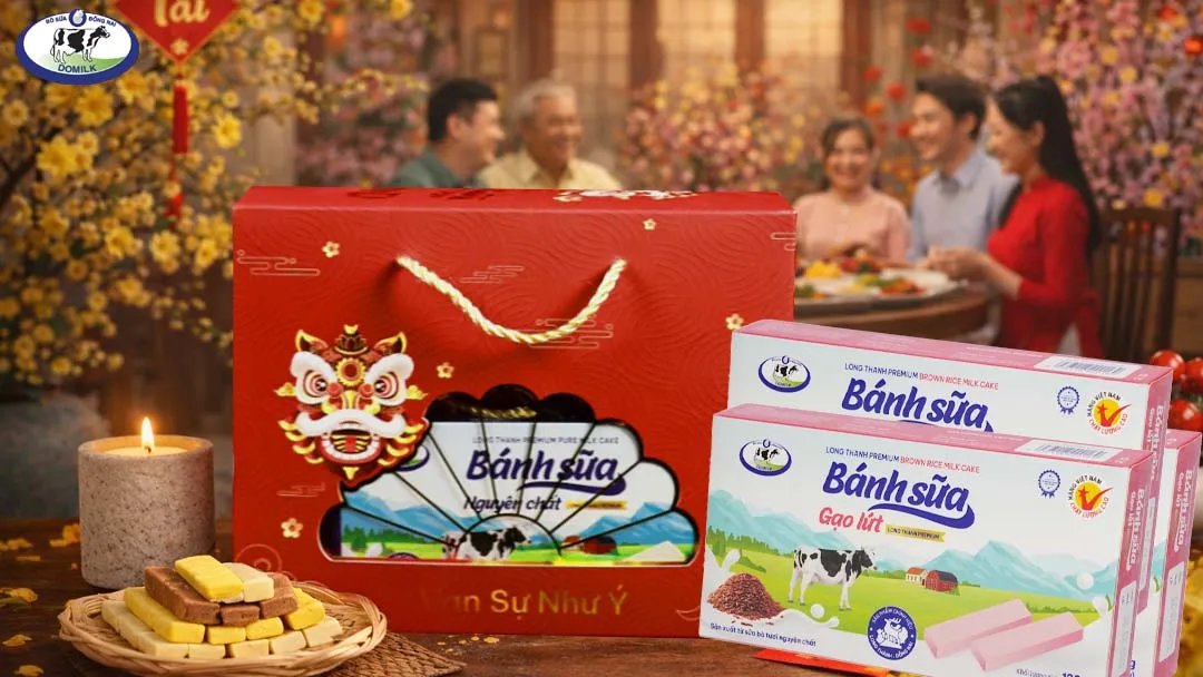 Bánh sữa Long Thành Domilk trong xu hướng quà Tết đặc sản hiện nay