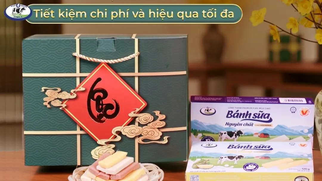 Set quà phúc lộc vẹn toàn và dấu ấn bánh sữa Long Thành Domilk