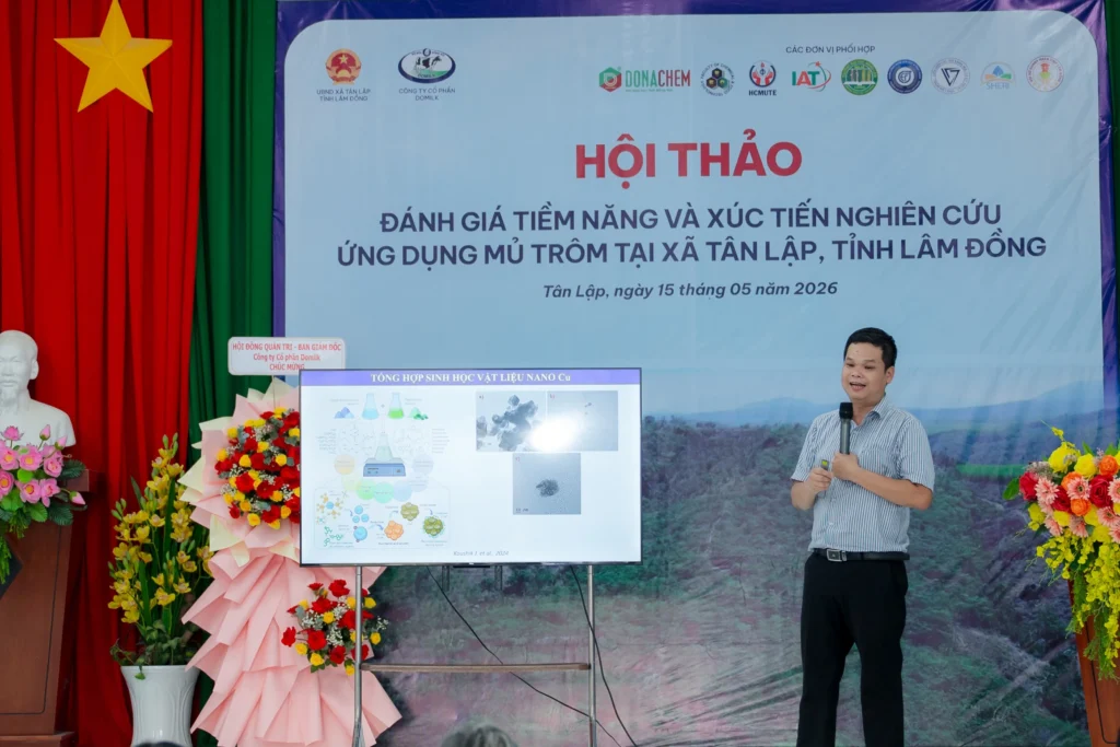 TS. NCVC. Lê Nghiêm Anh Tuấn - Phó Giám đốc Trung tâm Nghiên cứu phát triển vật liệu mới - Viện Công nghệ tiên tiến, Viện Hàn lâm KH&CN Việt Nam trình bày tham luận