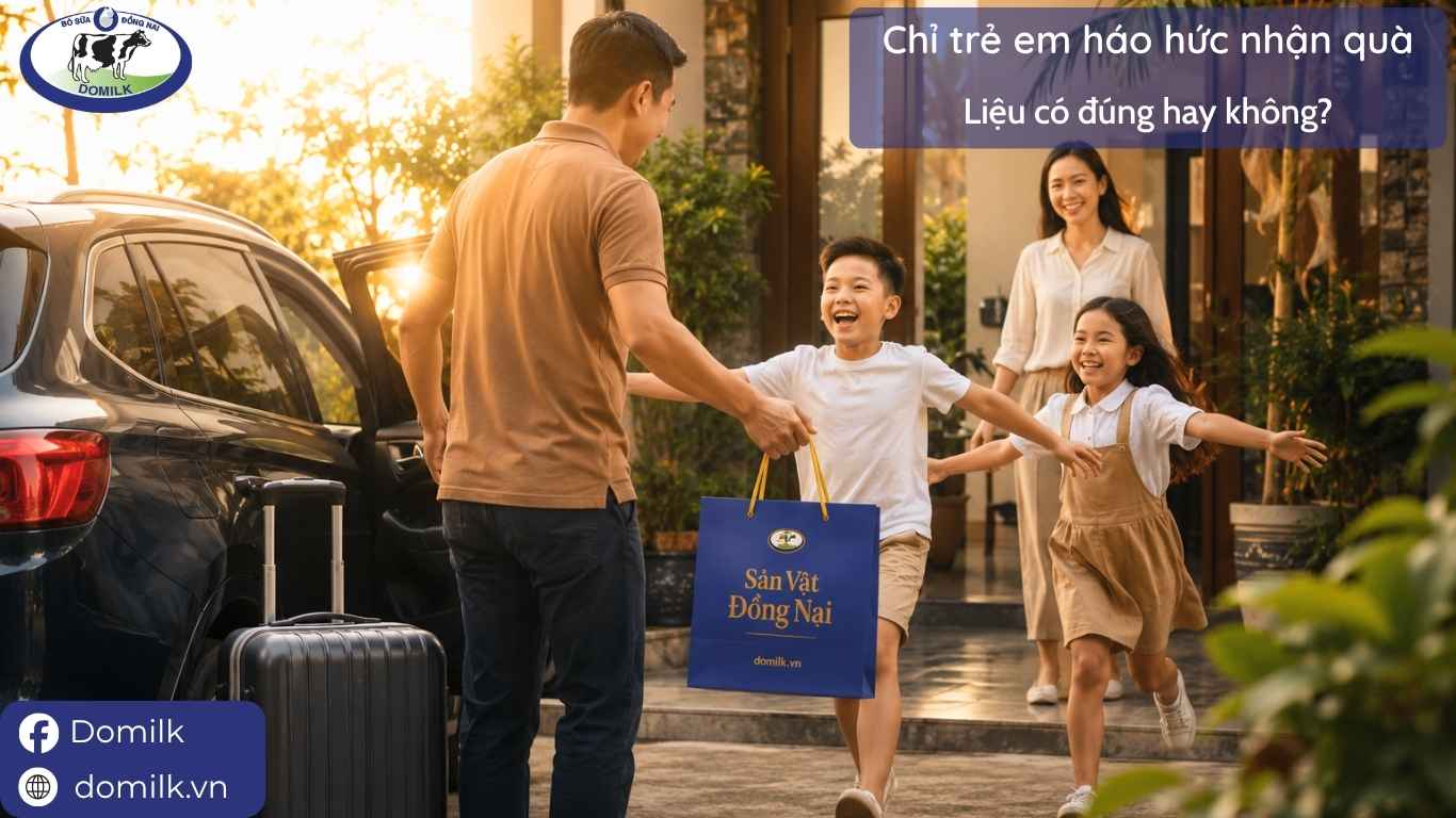 Chỉ có trẻ em mới háo hức nhận quà sau chuyến đi du lịch hè