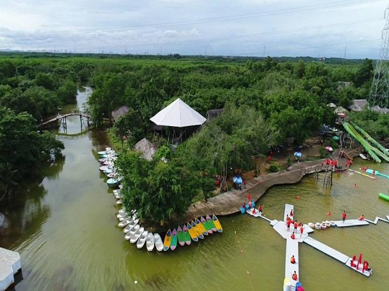Không gian vui chơi, nghỉ ngơi gần gũi với thiên nhiên tại khu vực Long Thành, phù hợp cho hoạt động khám phá và thư giãn.