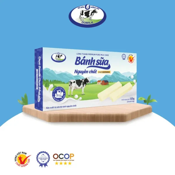 Hình ảnh sản phẩm bánh sữa Long Thành được đặt trong bối cảnh bữa phụ, giúp phụ huynh có thêm lựa chọn khi chuẩn bị đồ ăn nhẹ cho trẻ.