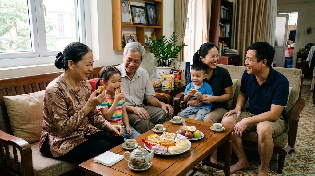 Đi chơi về chưa biết mua gì làm quà: Gợi ý 5 món quà tặng ý nghĩa 3 Khoảnh khắc ông bà thưởng thức món quà được con cháu mang về sau chuyến đi.